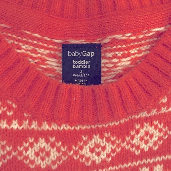 NWOT BabyGap Coral Sweater, size 3T - Picture 3 of 3